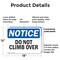 Signmission Do Not Climb Over, 18 in W x Rectangle, Plastic OS-2PACK-NS-P-1218-L-11111 - alternate 2